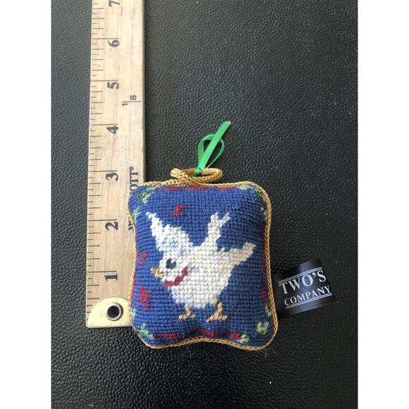 Two's Company 12 Days Of Christmas Mini Needlepoint Pillow Ornament Replacement - Picture 2 of 2